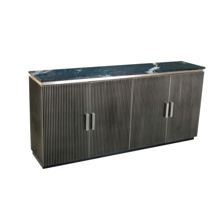 Credenza Home ESPRIT Nero Argentato Ottone Marmo 180 x 40 x 85 cm 180 2
