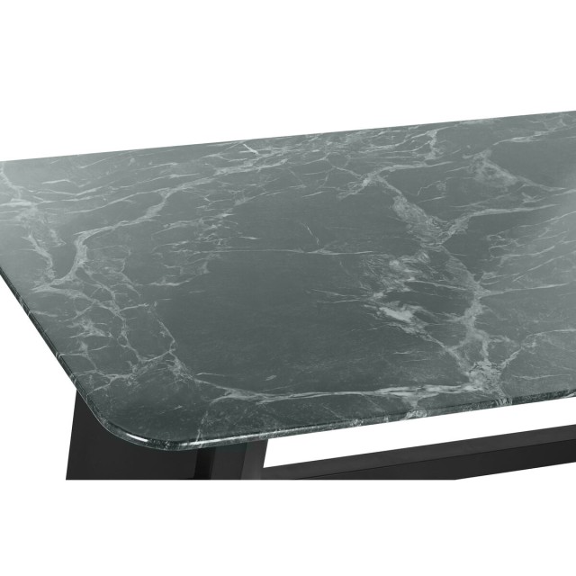 Dining Table Home ESPRIT Black Green Metal Tempered Glass 200 x 100 x