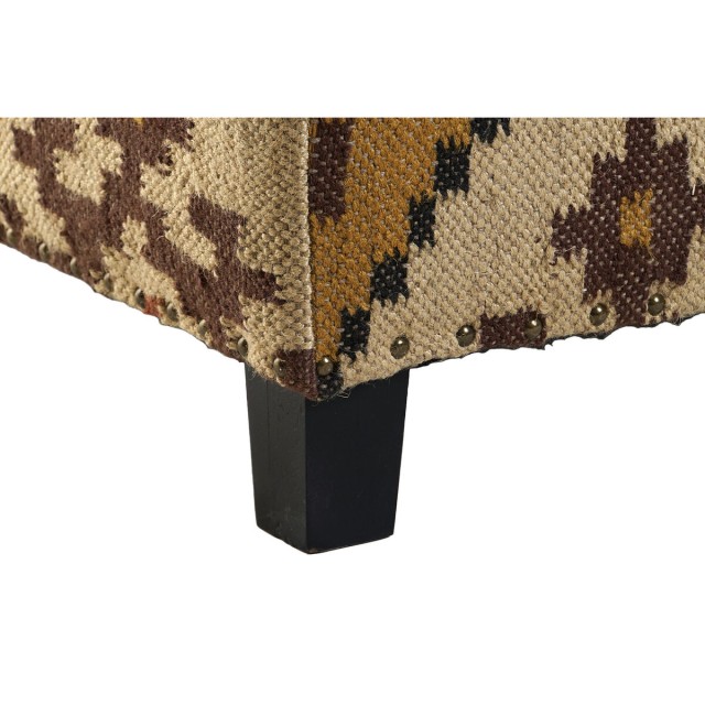 Poggiapiedi Home ESPRIT Beige Senape 80 x 80 x 44 cm