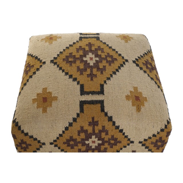 Footrest Home ESPRIT Beige Mustard 80 x 80 x 44 cm