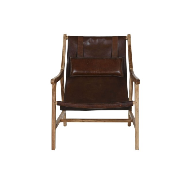 Armchair Home ESPRIT Natural Dark brown Teak 68 x 86 x 86 cm