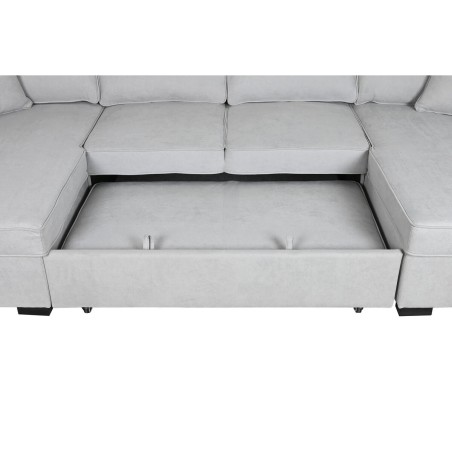 Divano Letto Home ESPRIT Grigio Moderno 298 x 154 x 92 cm