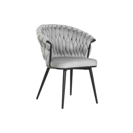 Dining Chair Home ESPRIT Black Grey Polyester Metal 60 x 66 x 84 cm 66