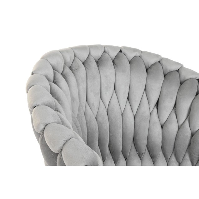 Sedia da Sala da Pranzo Home ESPRIT Nero Grigio Poliestere Metallo 60