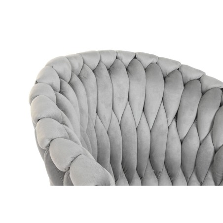 Chaise de Salle à Manger Home ESPRIT Noir Gris Polyester Métal 60 x