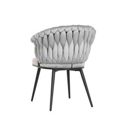 Sedia da Sala da Pranzo Home ESPRIT Nero Grigio Poliestere Metallo 60