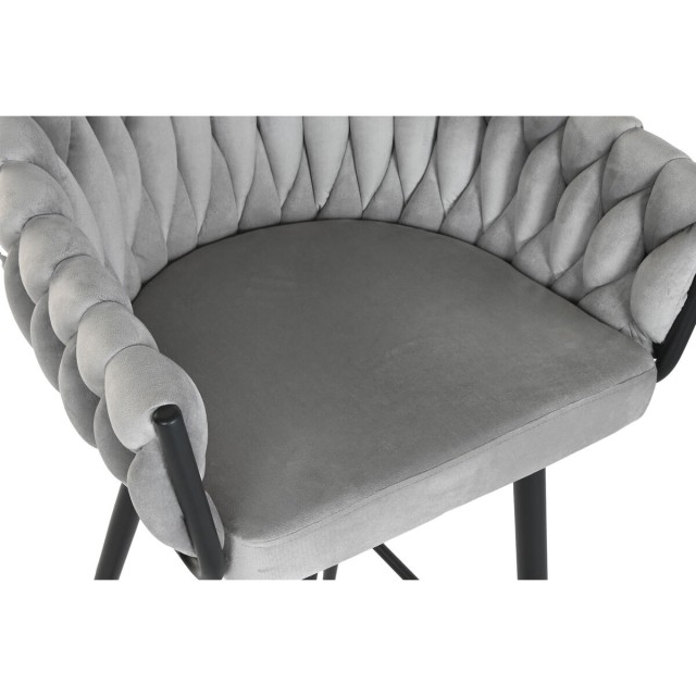 Taburete Home ESPRIT Negro Gris Metal 58 x 53 x 101 cm