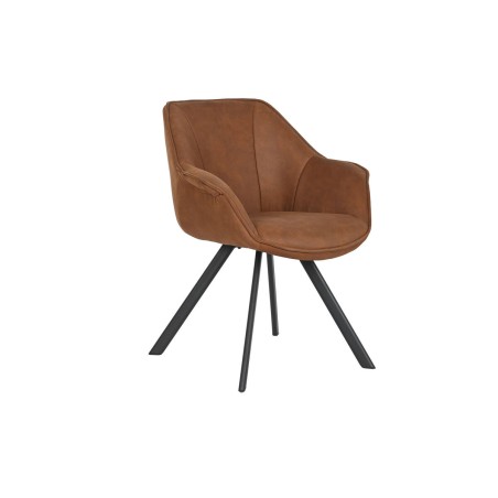 Esszimmerstuhl Home ESPRIT Schwarz Camel Metall Mikrofaser 64 x 67 x 8