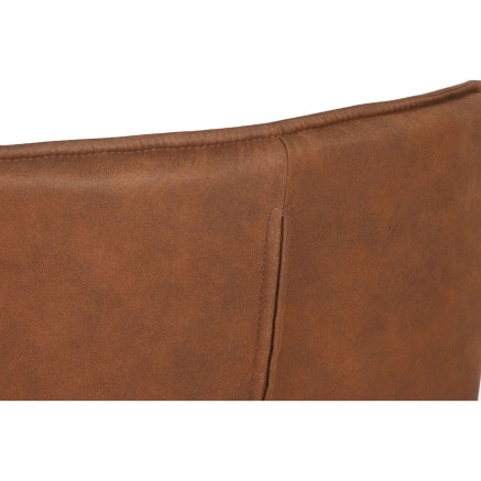 Chaise de Salle à Manger Home ESPRIT Noir Camel Métal Microfibre 64 2