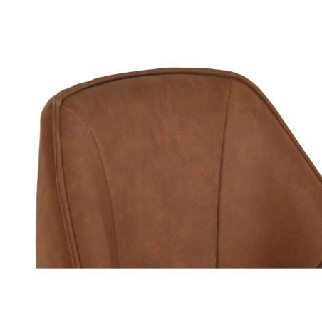 Dining Chair Home ESPRIT Black Camel Metal Microfibre 64 x 67 x 85 cm