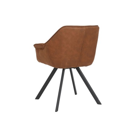 Dining Chair Home ESPRIT Black Camel Metal Microfibre 64 x 67 x 85 cm