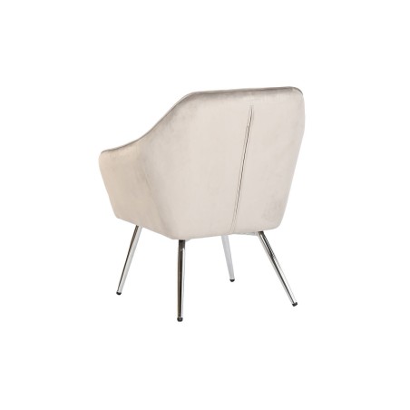 Armchair Home ESPRIT Grey Cream Golden Silver Polyester Metal 74 x 74