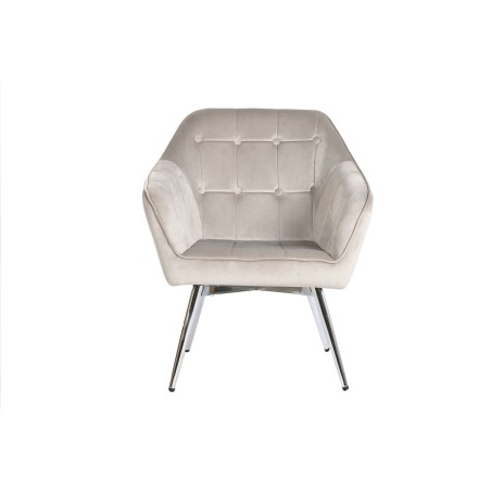 Armchair Home ESPRIT Grey Cream Golden Silver Polyester Metal 74 x 74