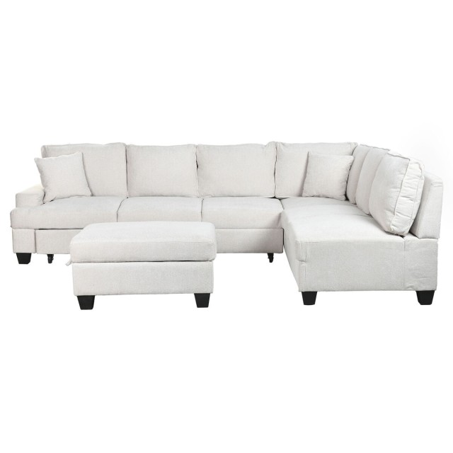 Divano Letto Home ESPRIT Beige Moderno 285 x 260 x 90 cm