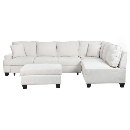 Canapé Convertible Home ESPRIT Beige Moderne 285 x 260 x 90 cm