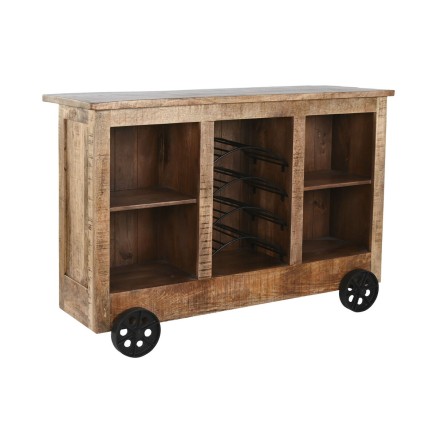 Mobile bar Home ESPRIT Nero Naturale 145 x 53 x 100 cm