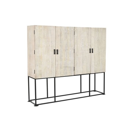 Armario Home ESPRIT Blanco Negro Metal Madera de mango 180 x 40 x 160