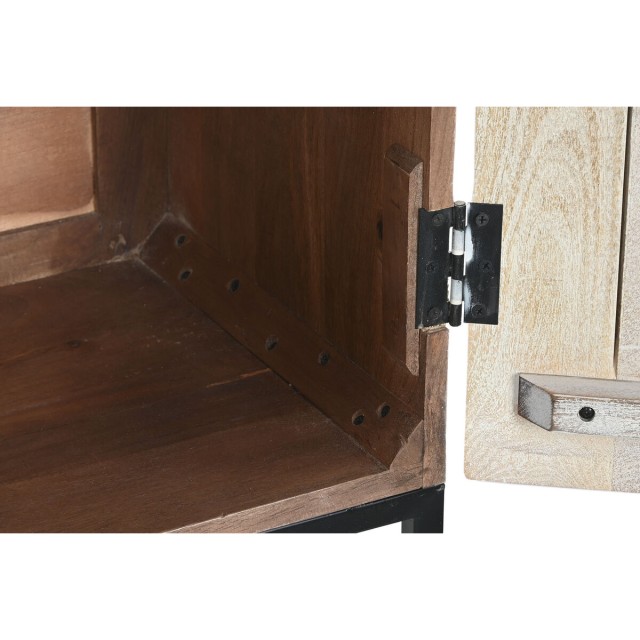 Armario Home ESPRIT Blanco Negro Metal Madera de mango 180 x 40 x 160