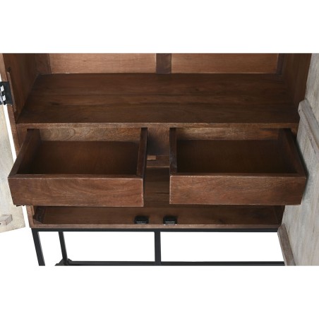 Schrank Home ESPRIT Weiß Schwarz Metall Mango-Holz 180 x 40 x 160 cm