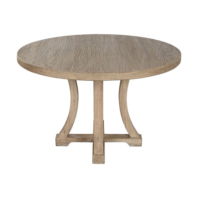Dining Table Home ESPRIT Natural Elm wood 120 x 120 x 76 cm