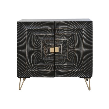 Sideboard Home ESPRIT Black Golden Metal Mango wood 81 x 45 x 75 cm 2