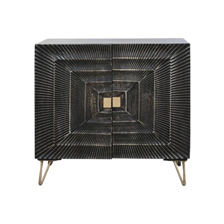 Aparador Home ESPRIT Negro Dorado Metal Madera de mango 81 x 45 x 75 c