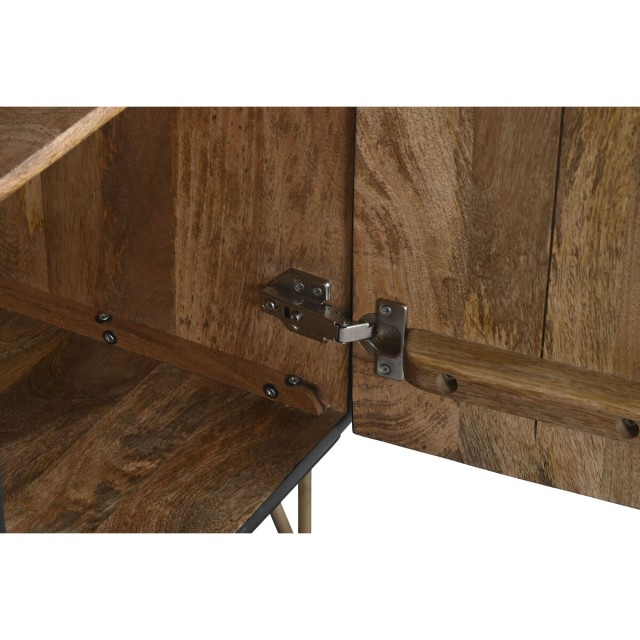 Buffet Home ESPRIT Noir Doré Métal Bois de manguier 81 x 45 x 75 cm