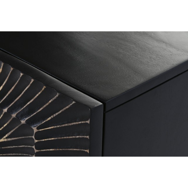 Aparador Home ESPRIT Negro Dorado Metal Madera de mango 81 x 45 x 75 c