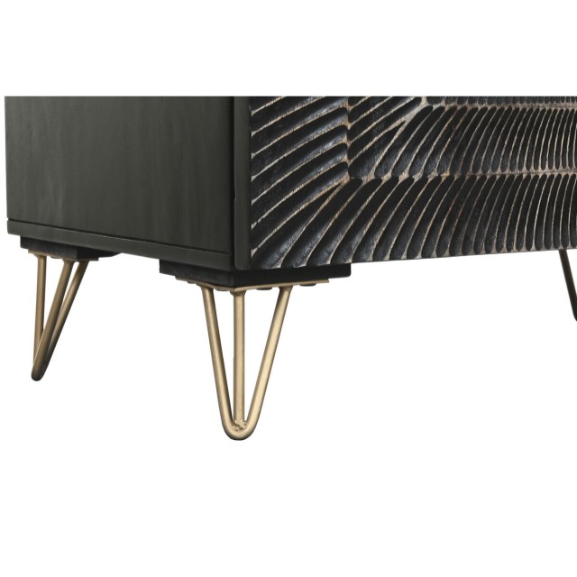 Aparador Home ESPRIT Negro Dorado Metal Madera de mango 81 x 45 x 75 c