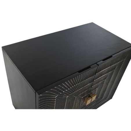 Buffet Home ESPRIT Noir Doré Métal Bois de manguier 81 x 45 x 75 cm