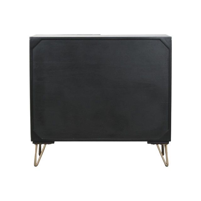 Buffet Home ESPRIT Noir Doré Métal Bois de manguier 81 x 45 x 75 cm