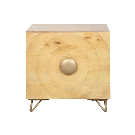 Nightstand Home ESPRIT Golden Natural 50 x 40 x 50 cm 2