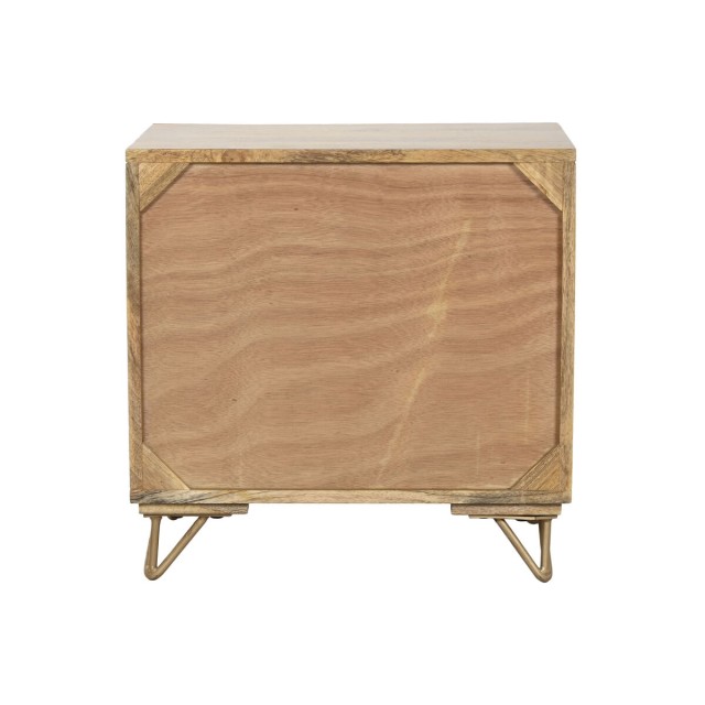 Comodino Home ESPRIT Dorato Naturale 50 x 40 x 50 cm