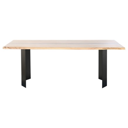 Mesa de Comedor Home ESPRIT Metal Madera de acacia 200 x 100 x 76 cm 2