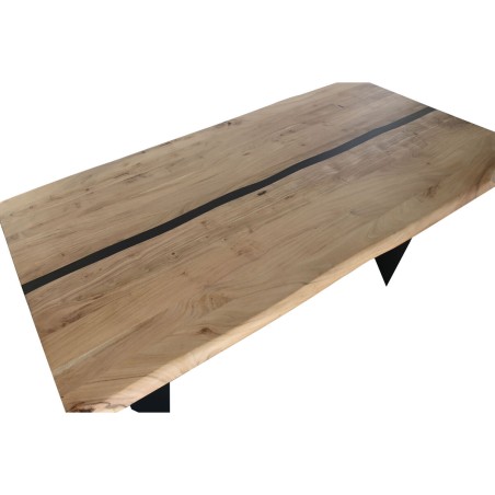Esstisch Home ESPRIT Metall Akazienholz 200 x 100 x 76 cm