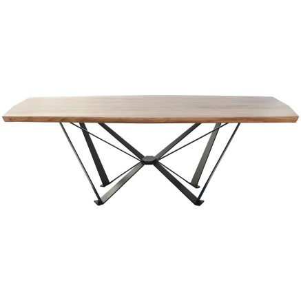 Mesa de Comedor Home ESPRIT Metal Madera de acacia 220 x 100 x 76 cm 2