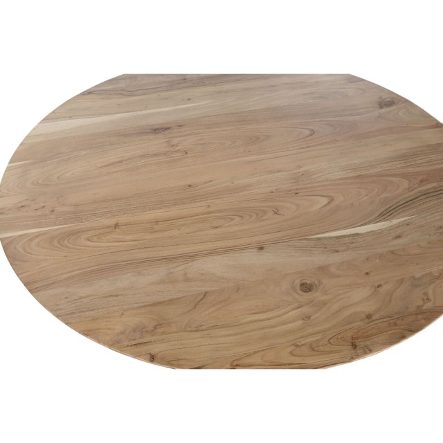 Dining Table Home ESPRIT Metal Acacia 130 x 130 x 76 cm