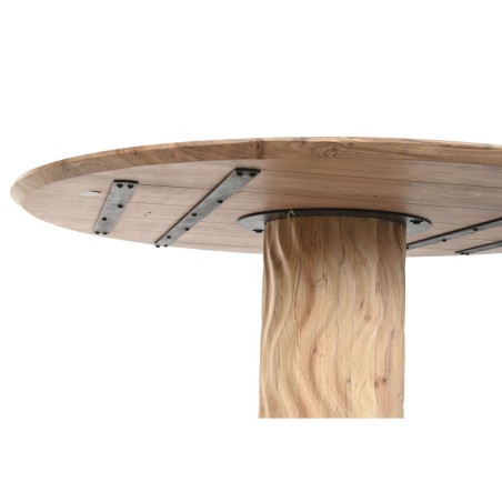 Dining Table Home ESPRIT Metal Acacia 130 x 130 x 76 cm