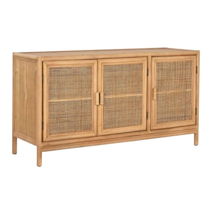 Anrichte Home ESPRIT Hellbraun Rattan Tanne 120 x 40 x 65 cm
