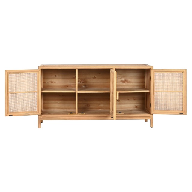 Credenza Home ESPRIT Marrone Chiaro Rattan Abete 120 x 40 x 65 cm