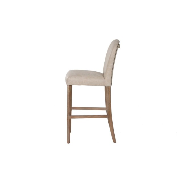 Stool Home ESPRIT White Leather