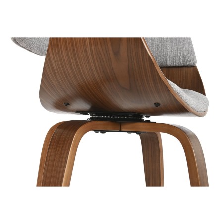 Chaise de Salle à Manger Home ESPRIT Marron Gris Polyester Noyer Poly