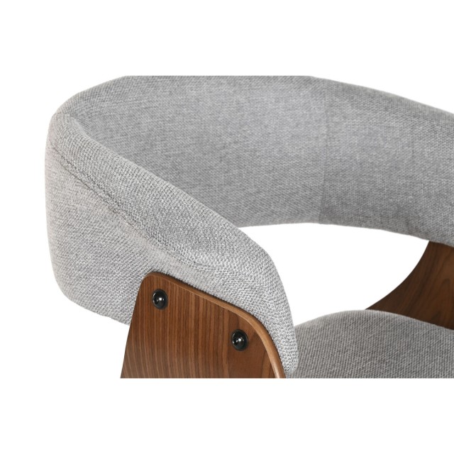 Sedia da Sala da Pranzo Home ESPRIT Marrone Grigio Poliestere Legno di