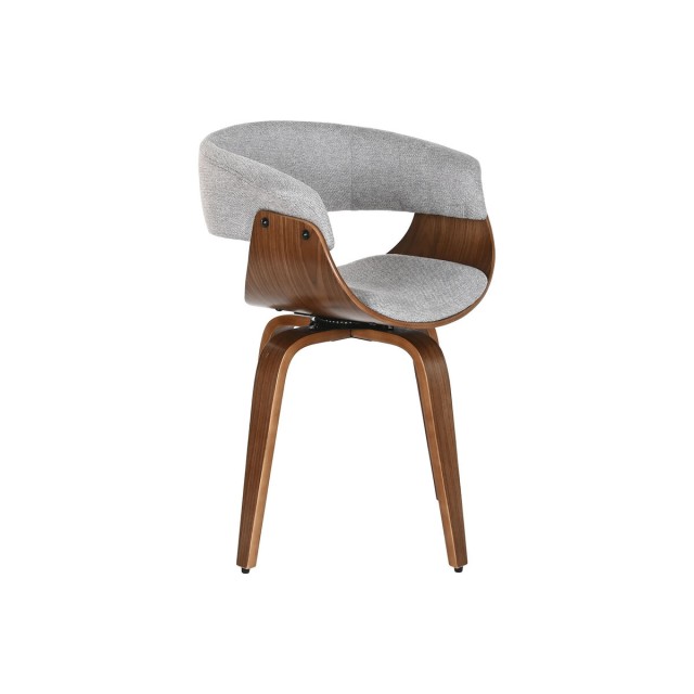 Sedia da Sala da Pranzo Home ESPRIT Marrone Grigio Poliestere Legno di