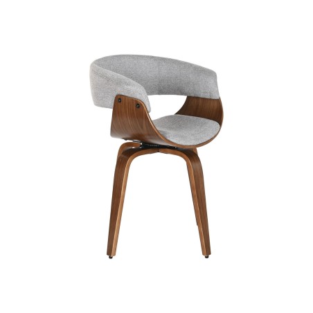 Chaise de Salle à Manger Home ESPRIT Marron Gris Polyester Noyer Poly