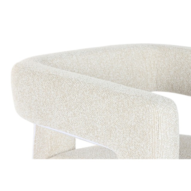 Poltrona Home ESPRIT Bianco Poliestere Legno 67 X 61,5 X 67,5 CM